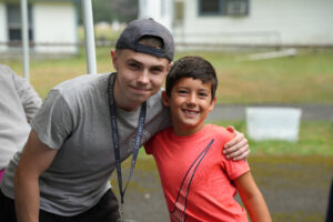 Camp Lakota counselor with camper