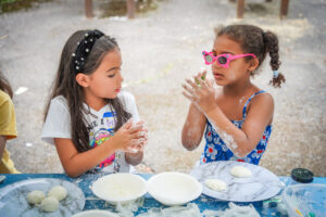 campers doing a craft